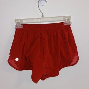 Lululemon Crimson Hotty Hot Shorts